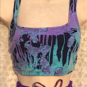 Tie Dye Retro Sports Bra Speedo SZ L